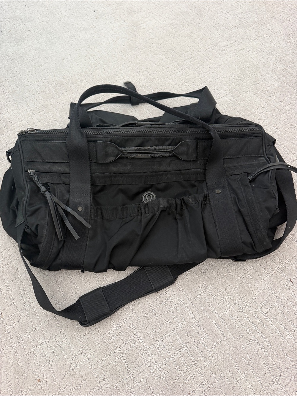 lululemon athletica Black Duffel Bag with Shoulder Strap